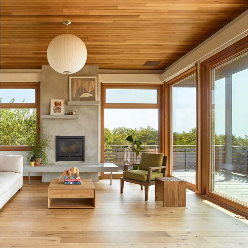 character white oak flooring - oceanfront living room