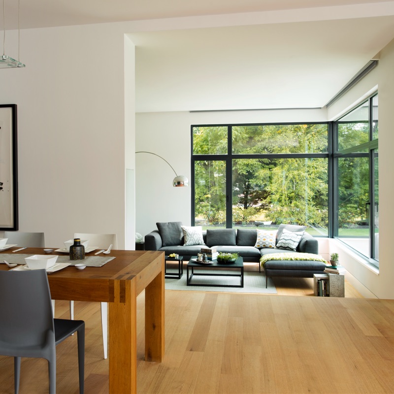 bvkjfdkselect rift quarter sawn oak flooring - modern dining room