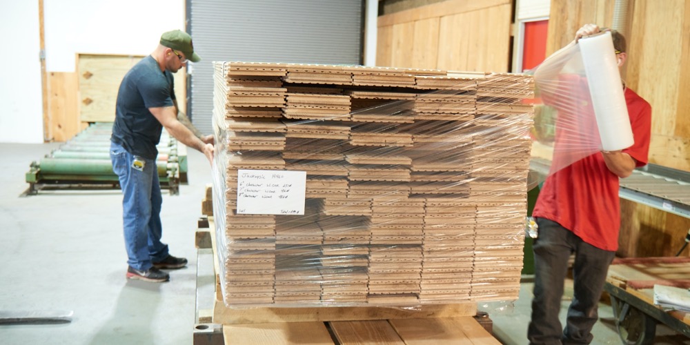 Plank Flooring Being Prepped for Shipment