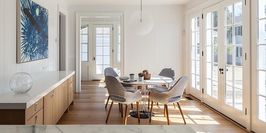 White Oak Flooring Light Filled Breakfast Room