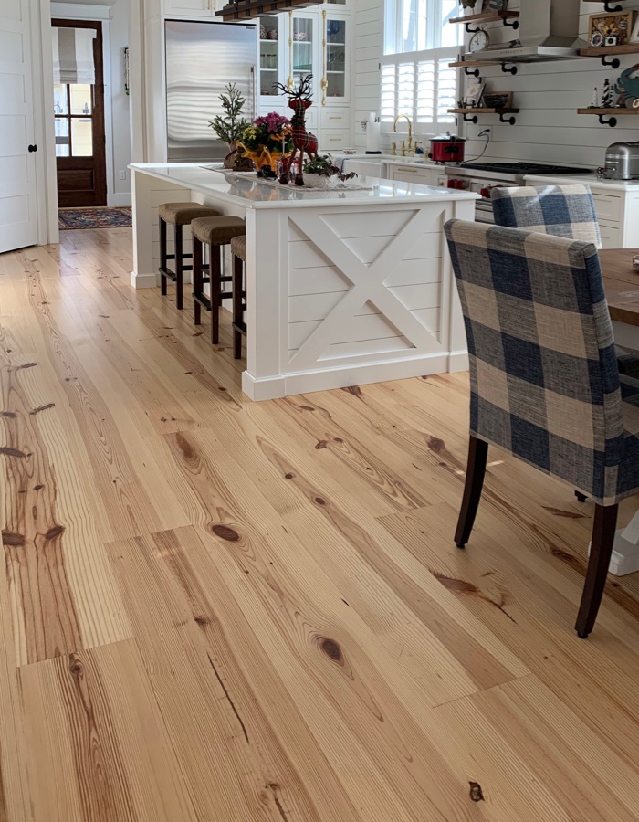 Heart pine store floors