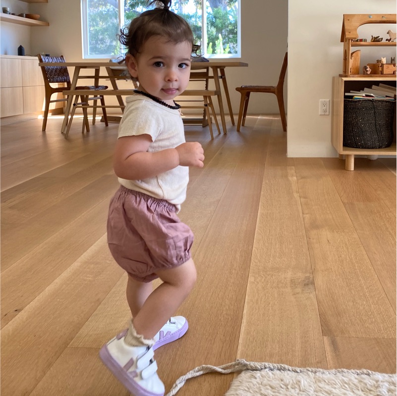 select rift quarter white oak flooring - toddler walking