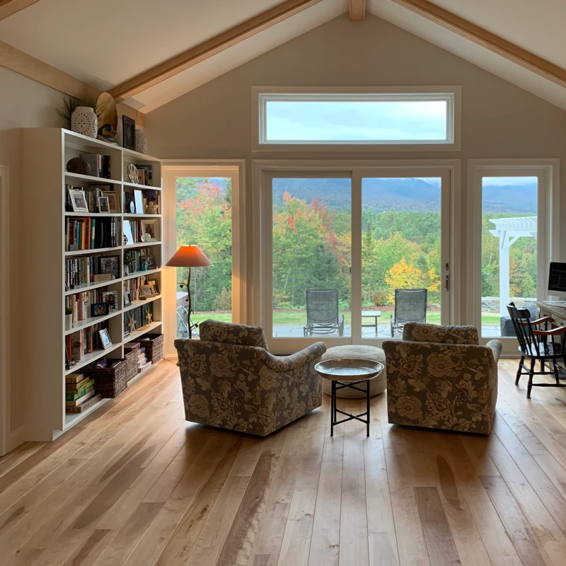 birch hardwood flooring - great room sweeping views