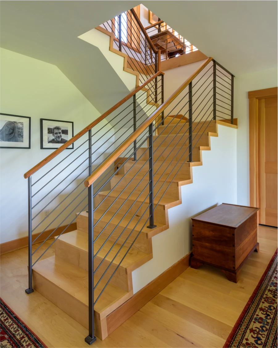 Hard White Maple Flooring - 1st Floor Stairwell