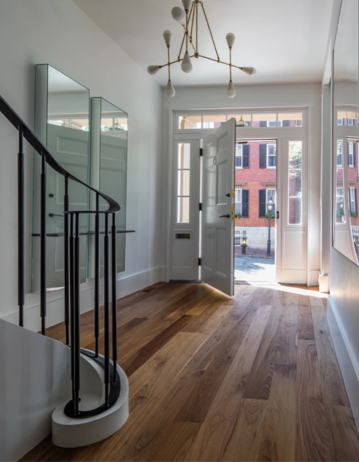 walnut flooring - entry foyer vermont plank