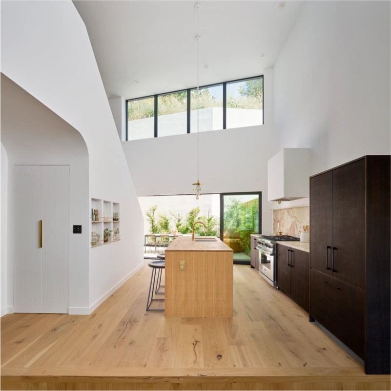 character white oak flooring - open kitchen