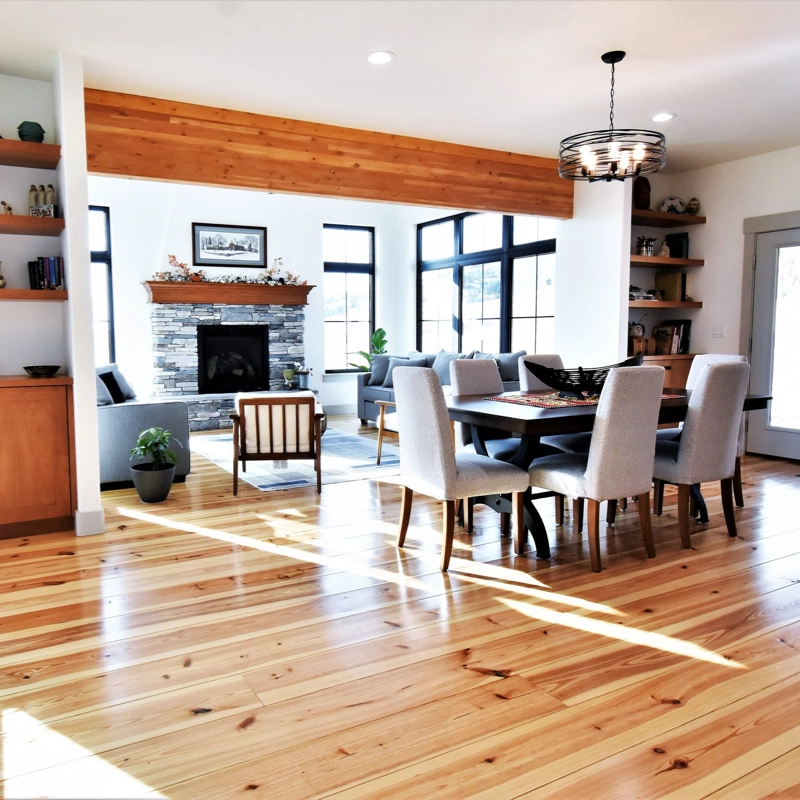 heart pine flooring - dining room