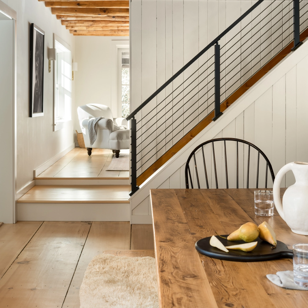 eastern white pine flooring - dining table