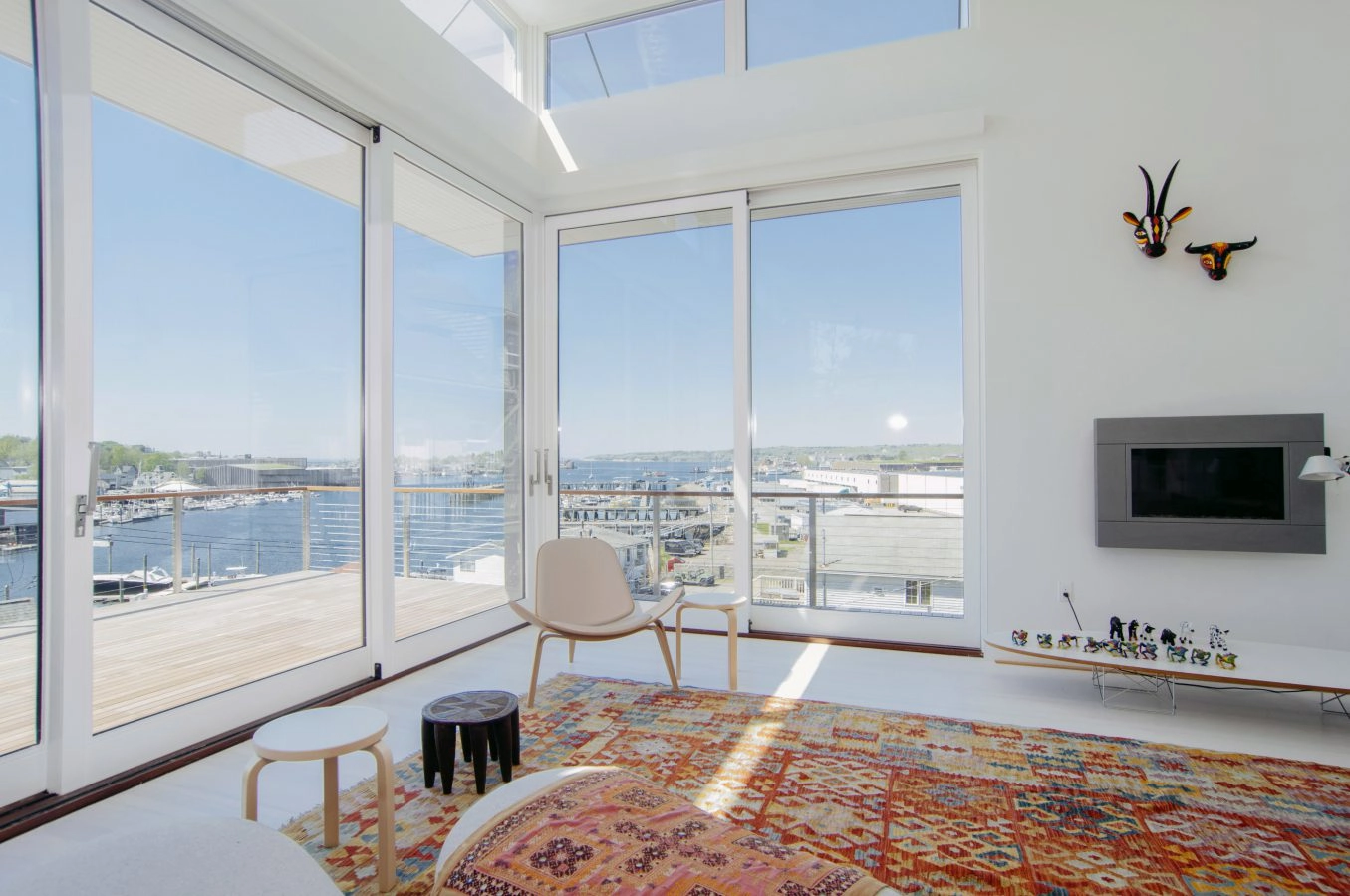 light ash flooring ocean view