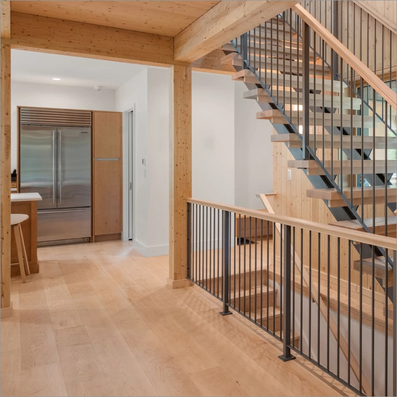 select hard maple flooring - kitchen hallway