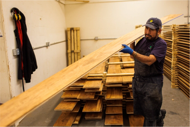 pull cured planks off the rack