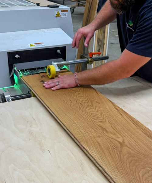 vermont plank prefinishing plank rolls off line