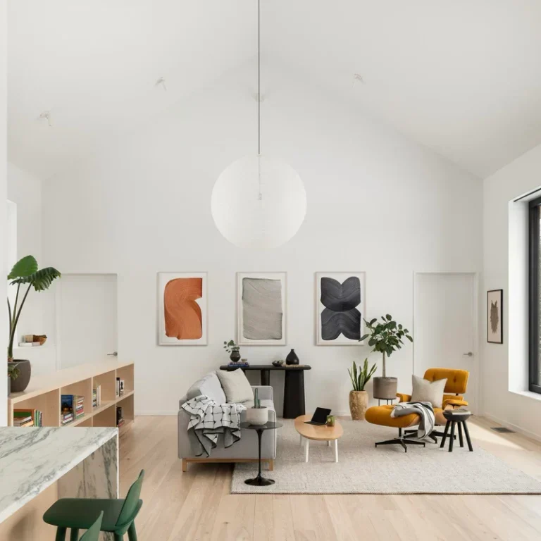 Ash Hardwood Flooring - Bright Living Room