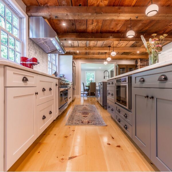 eastern white pine flooring - kitchen galley